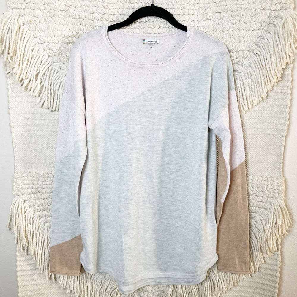 Smartwool Pink And Gray Color Block Shadow Pine C… - image 1